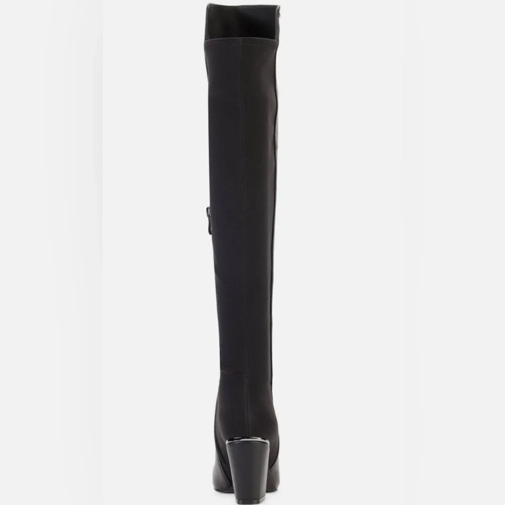 DKNY black Leather & microfiber Over The Knee Boots size 11‎ new